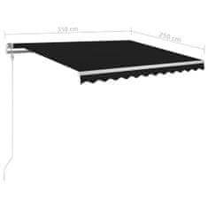 Vidaxl Prostostoječa ročna zložljiva tenda 350x250 cm antracitna