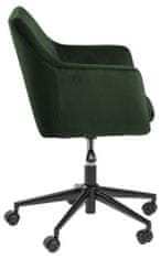 Design Scandinavia Pisarniški stol Nora, tkanina, temno zelena