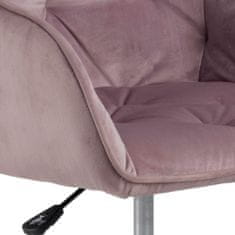 Design Scandinavia Pisarniški stol Brooke, žamet, roza