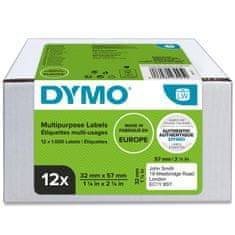 Dymo nalepke za Label Writer 450, 12 kolutov, 57 x 32 mm, bele