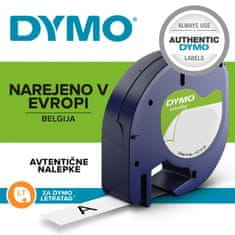 Dymo Letratag, 12mm/4m, trak za tiskanje nalepk, rdeč (91203)