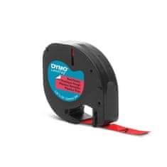 Dymo Letratag, 12mm/4m, trak za tiskanje nalepk, rdeč (91203)