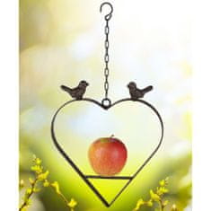 Vidaxl HI Krmilnica za ptice, v obliki srca, 23,5 cm, rjava