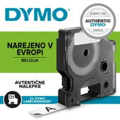 Dymo D1 16959 trak, 12 mm x 5,5 m, črna/bela