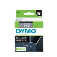 Dymo D1 45020 trak, 12 mm x 7m, bela/prozorna