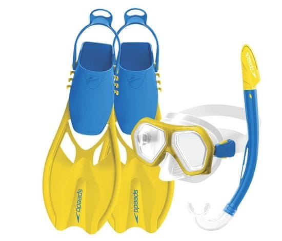 Speedo Leisure potapljaški set, otroški, dvojne leče + plavuti