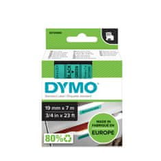 Dymo D1 trak, 19 mm x 7 m, črna / zelena