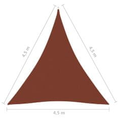 Vidaxl Senčno jadro oksford blago trikotno 4,5x4,5x4,5 m terakota