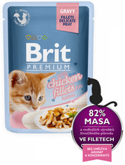 Brit Premium fileji piščanca v želeju, za mačje mladiče, 85 g, 24 kos