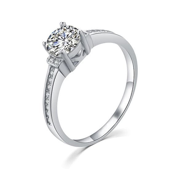 MOISS Eleganten srebrn prstan z prozornimi cirkoni R00006