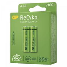 GP ReCyko polnilni bateriji, 2100 mAh, HR6, AA, 2 kos