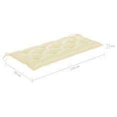 Vidaxl Blazina za gugalnico kremno bela 120 cm blago