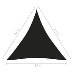 Vidaxl Senčno jadro oksford blago trikotno 3,6x3,6x3,6 m črno