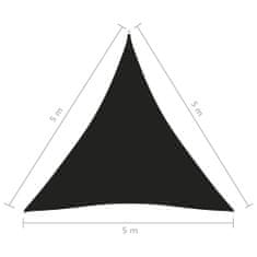 Vidaxl Senčno jadro oksford blago trikotno 5x5x5 m črno