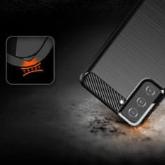 MG Carbon Case Flexible silikonski ovitek za Samsung Galaxy S21 Plus 5G, črna