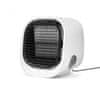 Prenosni mini ventilator - hladilec zraka z LED osvetlitvijo - USB - bel