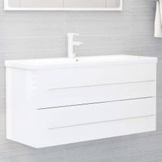 Vidaxl 2-delni komplet kopalniškega pohištva visok sijaj bele barve