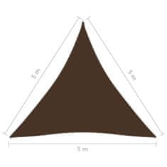 Vidaxl Senčno jadro oksford blago trikotno 5x5x5 m rjavo