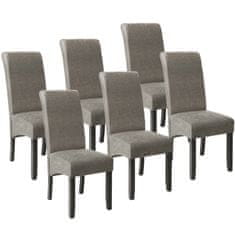 tectake 6 jedilnih stolov z ergonomsko obliko sedežev Sivo marmorirano