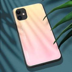 MG Gradient Glass plastika ovitek za iPhone 12 / 12 Pro, roza