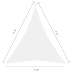 Vidaxl Senčno jadro oksford blago trikotno 3x4x4 m belo