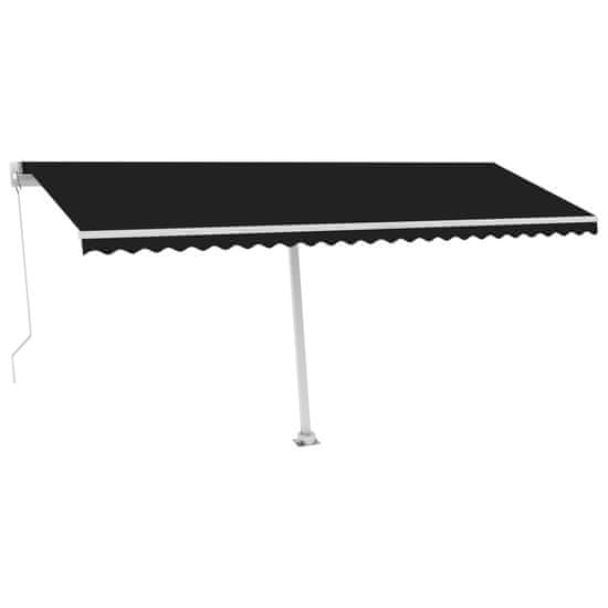 Vidaxl Ročno zložljiva tenda z LED lučkami 500x350 cm antracitna