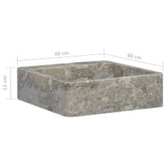 Vidaxl Umivalnik siv 40x40x12 cm marmor