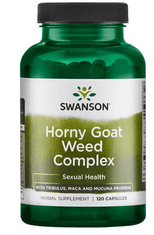 Swanson Horny Goat Weed Complex (Škornice extrakt s Kotvičníkem a Macou), 120 kapslí