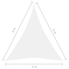 Vidaxl Senčno jadro oksford blago trikotno 4x5x5 m belo