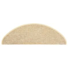 Vidaxl Samolepilne preproge za stopnice sisal 15 kosov 65x21x4 cm bež