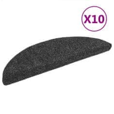 Vidaxl Samolepilne preproge za stopnice 10 kosov temno sive 54x16x4 cm