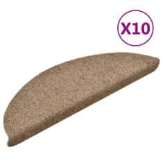 Vidaxl Samolepilne preproge za stopnice 10 kosov krem 56x17x3 cm