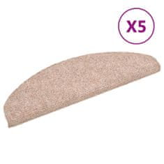 Vidaxl Samolepilne preproge za stopnice 5 kosov rjave 65x21x4 cm