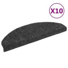 Vidaxl Samolepilne preproge za stopnice 10 kosov temno sive 65x21x4 cm