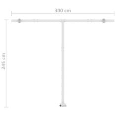 Vidaxl Ročno zložljiva tenda z LED lučmi 350x250 cm krem