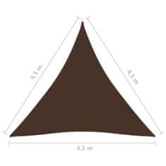 Vidaxl Senčno jadro oksford blago trikotno 4,5x4,5x4,5 m rjavo