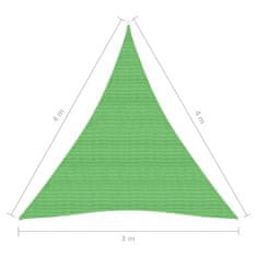 Vidaxl Senčno jadro 160 g/m2 svetlo zeleno 3x4x4 m HDPE