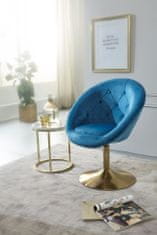 Bruxxi Vrtljivi fotelj Alvin, žamet, modra barva
