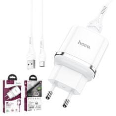 Hoco pametni hišni polnilec N3, 18W s 3.0 QC USB vtičem in polnilnim kablom Type C, bel