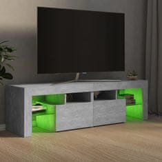 Vidaxl TV omarica z LED lučkami betonsko siva 140x36,5x40 cm