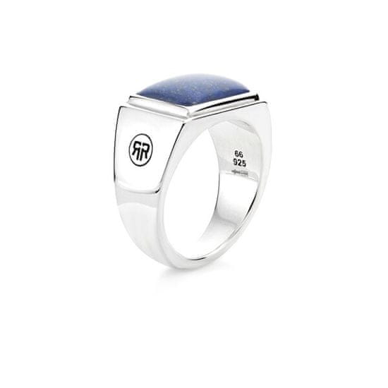 Rebel & Rose Kvadratni brezčasni srebrni prstan Lapis Lowneck RR-RG033-S