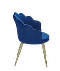 Bruxxi Jedilni stol Tulpe, žamet, modra barva