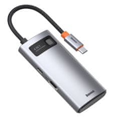 BASEUS Večnamenski razdelilnik USB-C z USB-C Power Delivery HDMI USB 3.2 USB 2.0 4-v-1 Metal Gleam