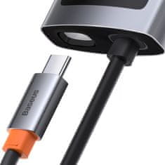 BASEUS Večnamenski razdelilnik USB-C z USB-C Power Delivery HDMI USB 3.2 USB 2.0 4-v-1 Metal Gleam