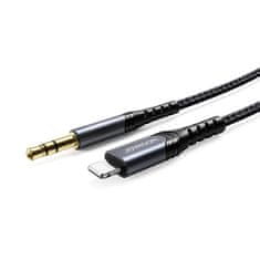 Joyroom stereo zvočni kabel AUX 3,5 mm mini jack - Lightning za iPhone iPad 1 m črn (SY-A02)