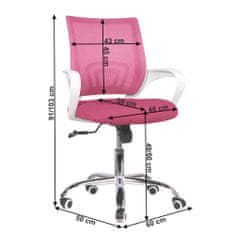 KONDELA Pisarniški stol Sanaz Tip 2 - roza/bel