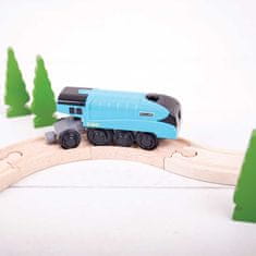 Bigjigs Rail Električna lokomotiva Mallard Blue