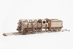 UGEARS 3D lesena mehanska sestavljanka Parna lokomotiva 4-6-0 s tendrom