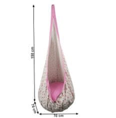 KONDELA Viseči gugalni stol Siesta Tip 2 - roza / flamingo vzorec
