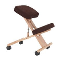 KONDELA Ergonomski klečalnik Flonet - rjava / bukev